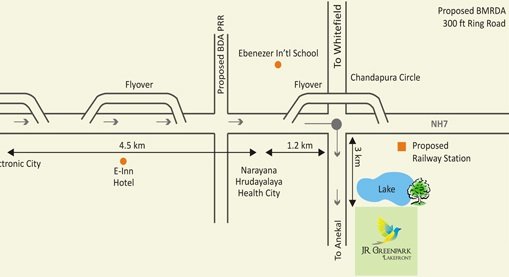 Location Map - Plots for sale in Electronic city Bangalore