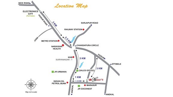 Location Map of JR Habitat - Plots for sale in Bangalore