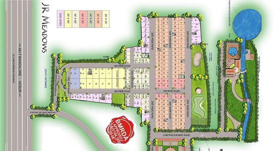 Master plan of JR Meadows - Best Villa plots on Hosur Road